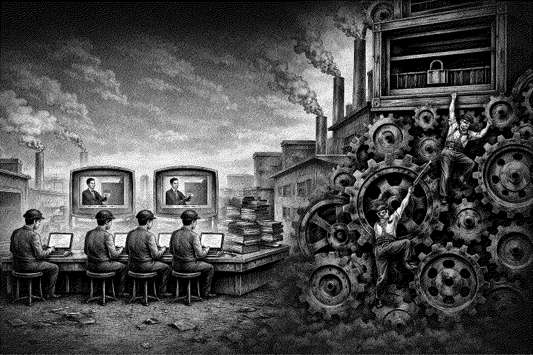 Freedom through education is deliberately repressed graphic